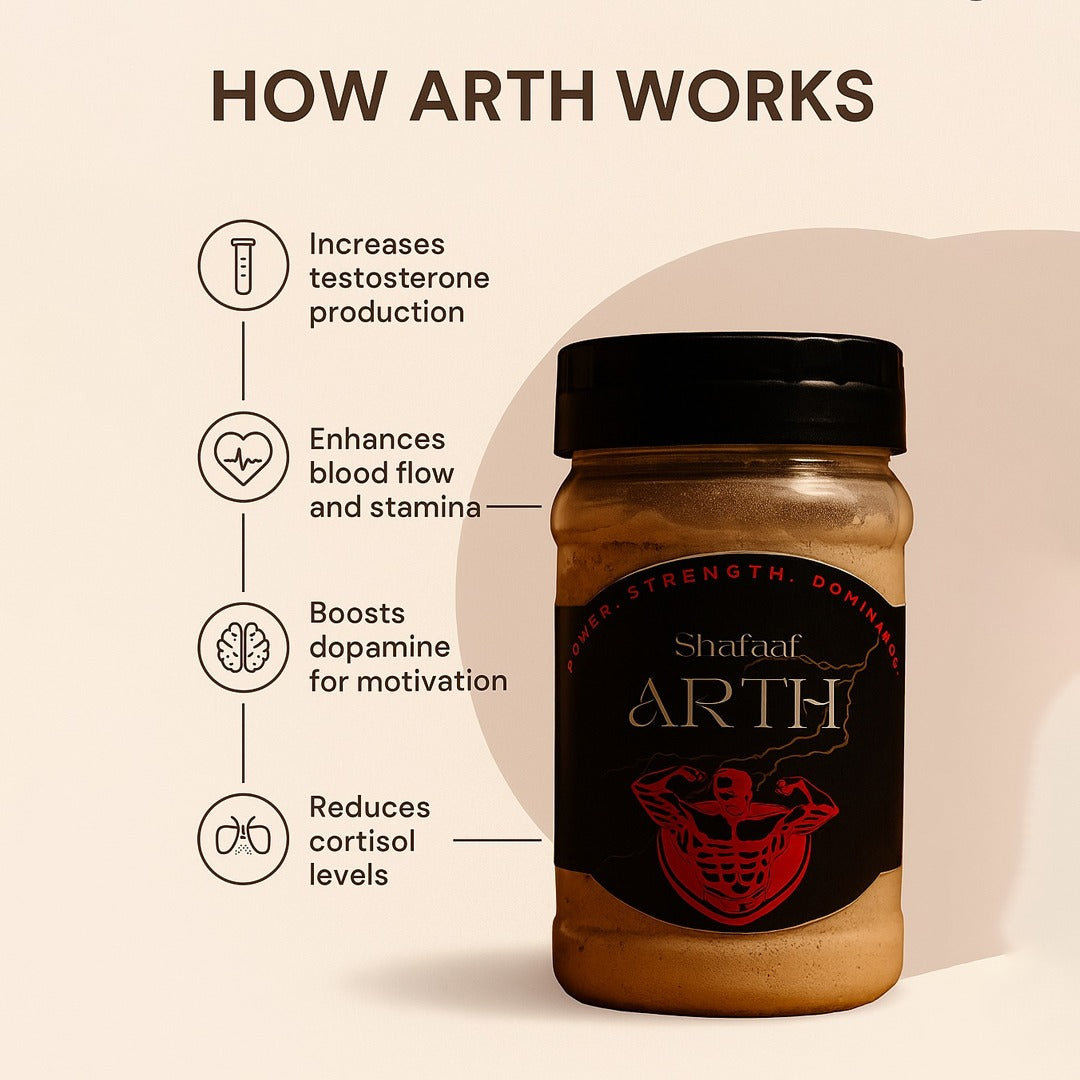 Shafaaf ARTH – Herbal Testosterone Booster for Men | Natural Strength & Stamina Enhancer | 100g